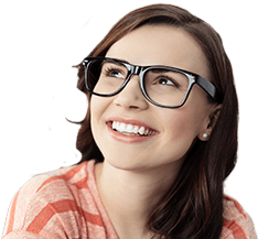 Young woman with glasses smiling