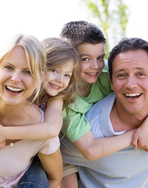 A family smiling