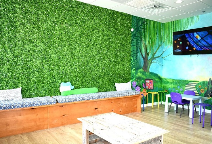 Kid-friendly dental office waiting area
