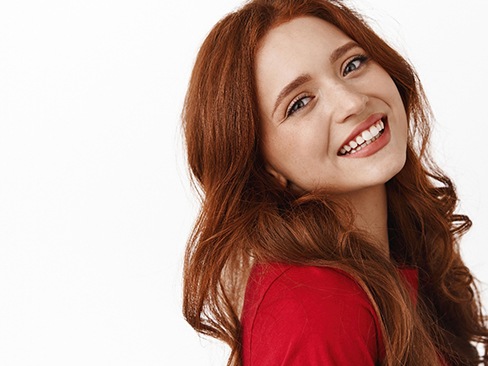 Girl with straighter smile in Garland